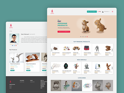 E-Commerce website for creatives - UI UX Design dailyui dailyuichallenge e commerce ecommerce figma homepage interaction landing page product design ui ui design ui ux uidesign user experience user interface ux visual design web webdesign website design