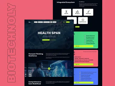 Biotechnology Website aesthetic design biotechnology creative design landingpage product design redesign technology ui uiux ux website