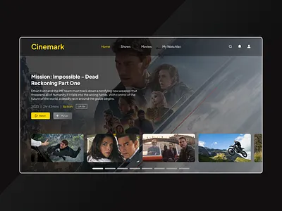 Cinemark - OTT Website Landing Page beautiful cinema cinemark dark design figma modern movies netflix ott platform technology ui uiux web web series website website ui
