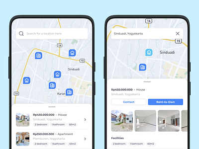 Rent-to-Own App apartment app design exploration graphic design house inspiration interface location maps mobile rent search ui ux