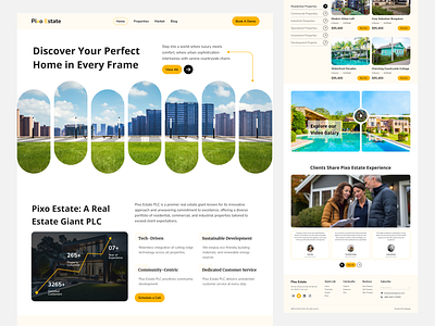 Real Estate Landing Page agency agency landing page apartment architecture building buy hotel booking interior design landing page light mode property website real estate agency rent rental house sale ui ui design web design website design