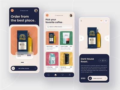 Your Mobile Coffee Paradise ☕📱 app beans branding cappuccino clean coffee coffee shop creative delivery design ecommerce food app ui ios app map minimal mobile design modern porduct design restaurant ui ux
