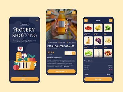 Grocery Shop Mobile App app bar barcode delivery design figma food grocery meal mobile scan shop shopping supermarket ui ux
