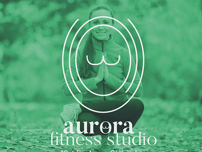 Aurora Fitness Studio Logo branding design logo visual identity design yoga yoga studio design yoga logos