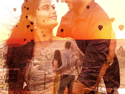 Double exposure effect graphic design