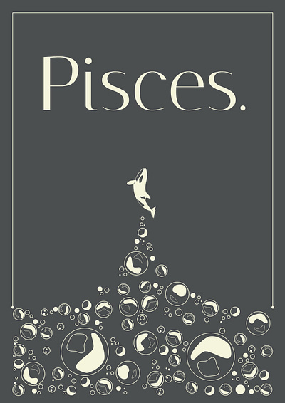 Pisces-fish graphic design poster