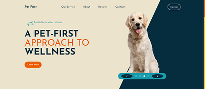 Pet-First Website blue css dog dog care html orange pet pet first responsive static page ui website