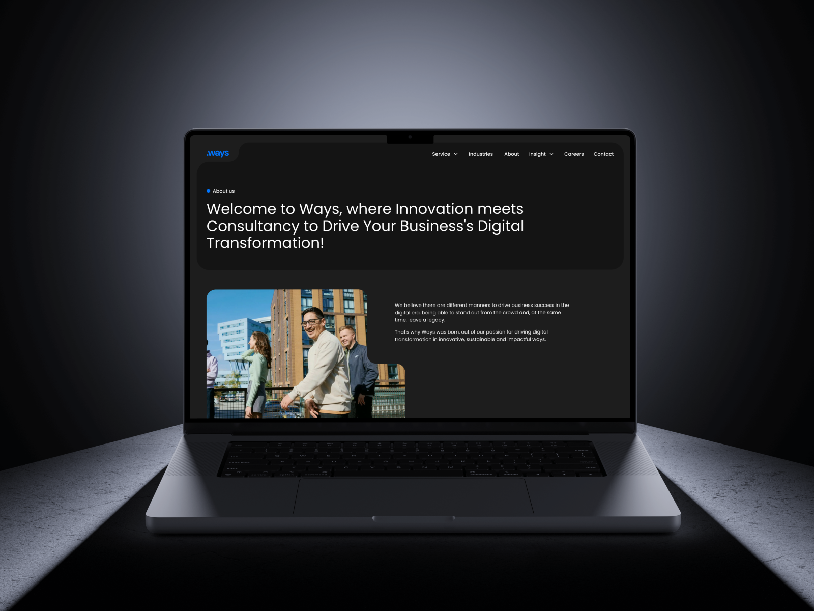 Ways - corporate website for consulting company company landing company website corporate website dark mode dark website landing page marketing website ui design web design website