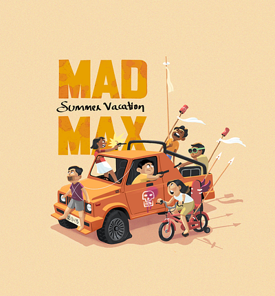🏎️🎸🔥 design digital illustration graphic design illustration illustrator indian summer mad max photoshop procreate product illustration summer vacation visual design