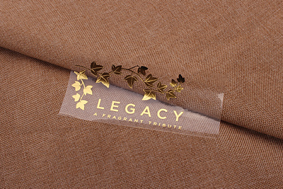 Legacy Clear Stickers with Gold Foil Spot branding clear stickers custom labels graphic design label design logo logo stickers product packaging transparent stickers vinyl stickers
