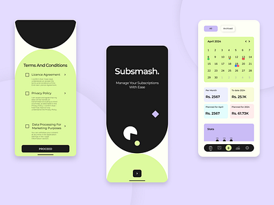 Subsmash - A Subscription Tracking App app branding design logo modern ui user design ux web design