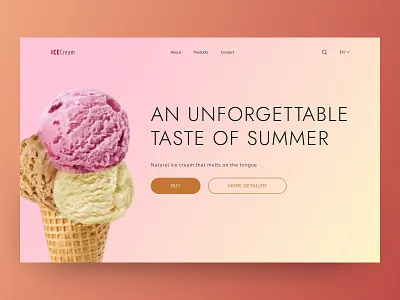 ICECream design concept [02] beautiful background concept design design concept ice cream ui ux web design