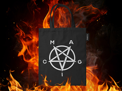 Magic tote bag design graphic design illustration magic mechandise merch merch design pentagram tote tote bag