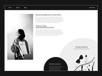 UI Fashion Website animation black and white ecommerce fashion figma graphic design hero section jitter landing page motion graphics ui ui ux webflow website website design