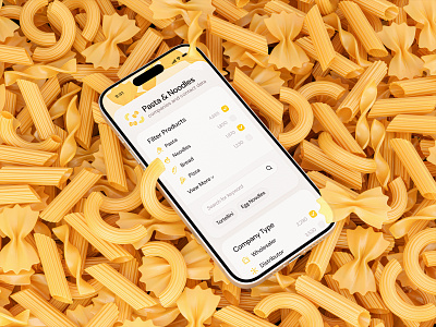 FoodTech Platform — Pastaaa 3d b2b design figma food foodtech mobile pasta product product design saas ui uiux uix ux web web design webdesign yellow