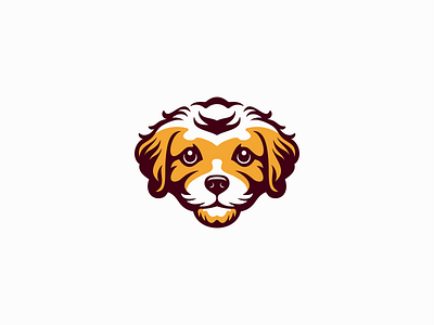 Goldendoodle Puppy Logo animal branding cute design dog friendly goldendoodle icon identity illustration joy logo mark mascot pet puppy sports symbol vector vet