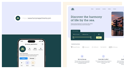 Horizon: Brand Design apartments branding development logo design web design