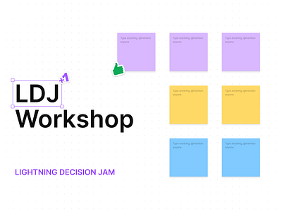 Lightning Decision Jam Workshop for FigJam brainstorming design sprint design thinking facilitation figjam figma hmw ldj lightning decision jam planning strategic planning strategy template user experience ux workshop