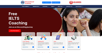 Elevating the International Academy Home Page 🌍🏫 3d animation branding education website graphic design international academy logo motion graphics ui upcoming events user engagement