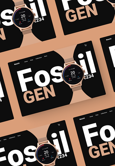 FossilGen elegant website figma minimal website design photoshop uiux watch website design web design website design