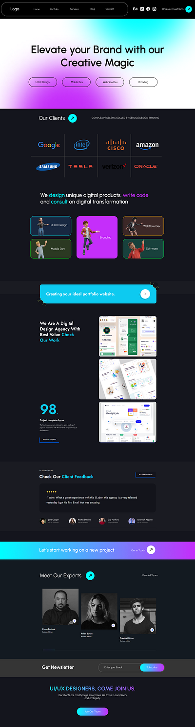 Website Design for Branding and Design Agency UI UX Company app design client dashboard design agency design idea figma graphic design ui ux vector web design website website dashboard website design