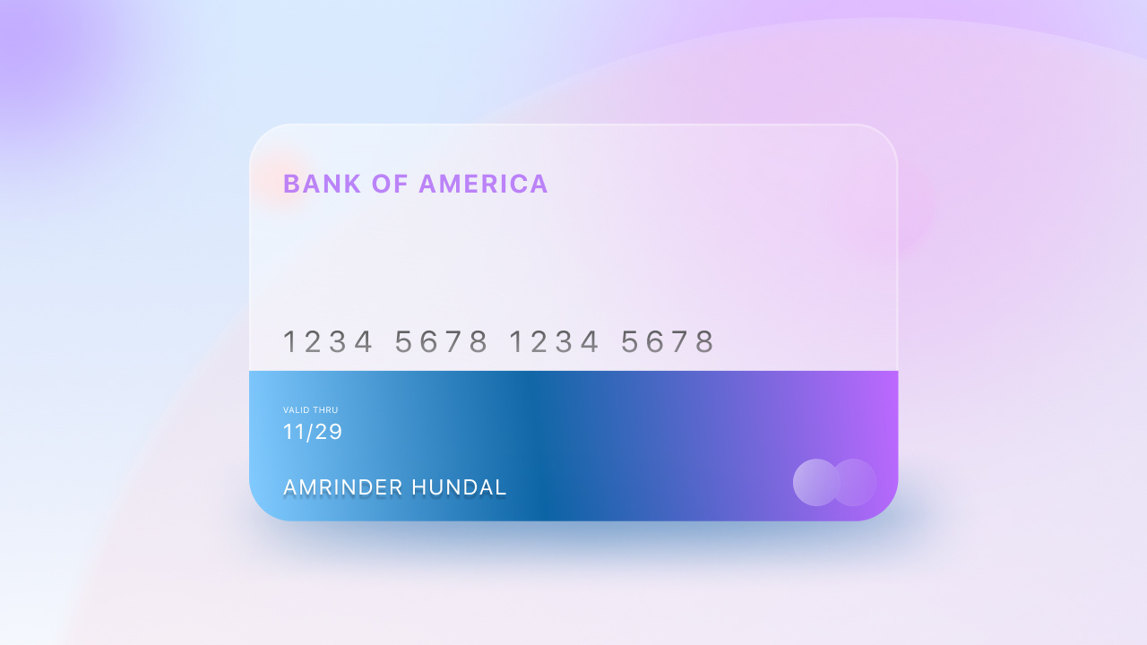 Card Design ATM MasterCard Visa Bank Finance UI UX App Glass by ...