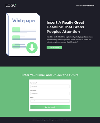 Whitepaper Lead Magnet Funnel Template for GoHighLevel agency template design funnel design funnel template funnel theme ghl ghl template gohighlevel illustration ui whitepaper lead magnet whitepaper lead magnet funnel