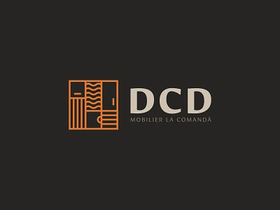 DCD Mobilier La Comanda branding cabinets logo cajva custom made furniture design furniture logo furniture visual identity identity line work deisgn logo mark warm colors wood logo wood work logo design