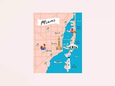 Map of Miami data visualization graphic design illustration map map design