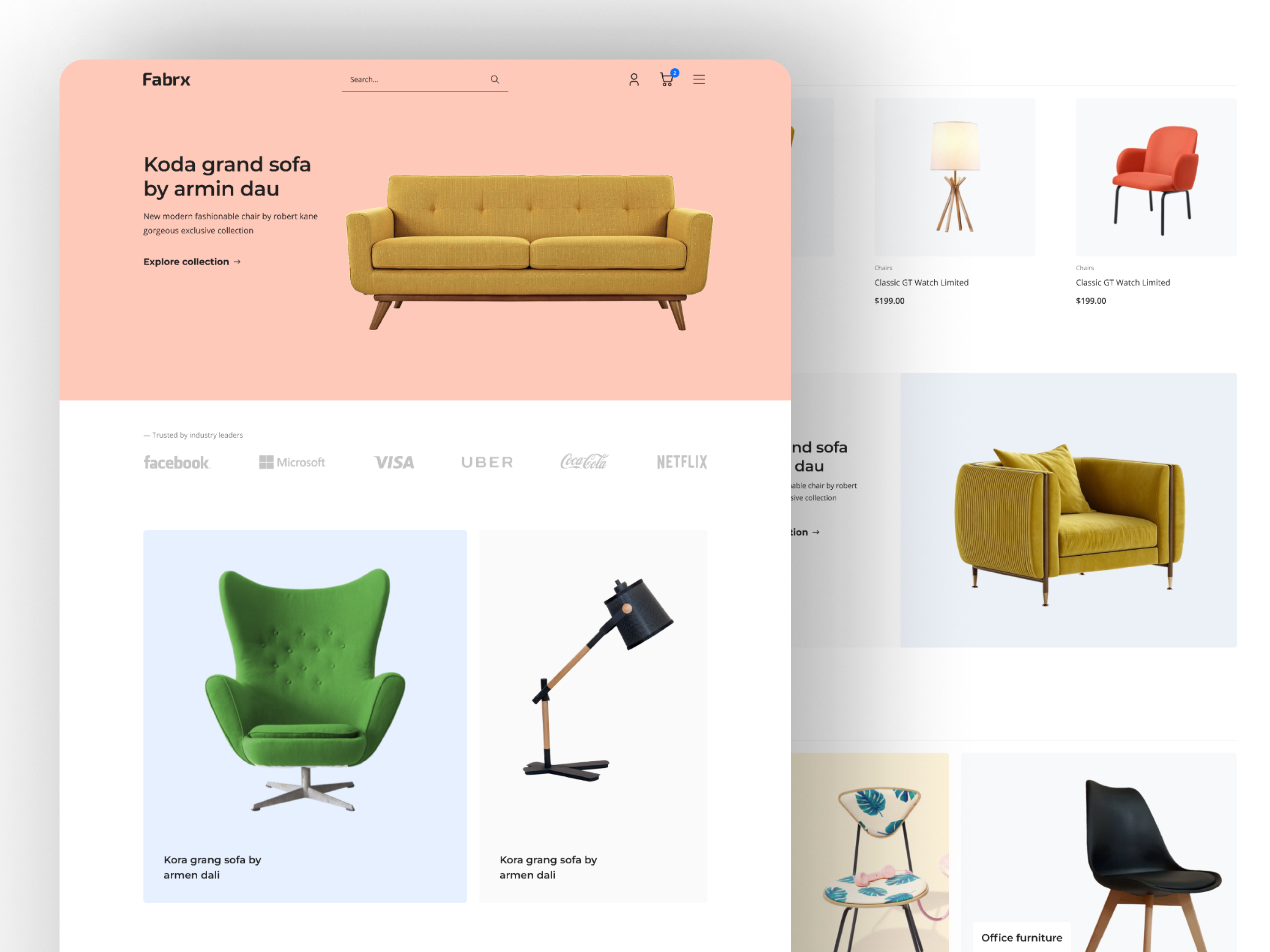 Furniture Store Website Landing Page app app design branding design figma design furniture store website graphic design illustration landing page design logo ui ux vector web app design web application design website design