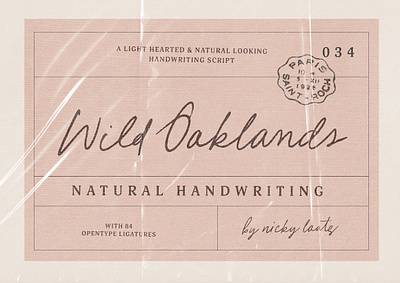 Wild Oaklands Handwriting Script casual chic cursive diary feminine ink journal logo nib pen real handwriting stylish wild oaklands handwriting script write writing written