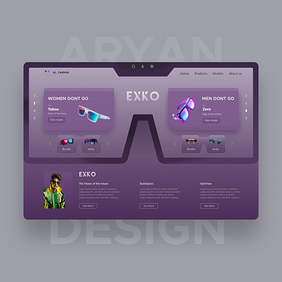 EXKO LANDING PAGE agency design fashion graphic design landing page new work online shop ui web web design website