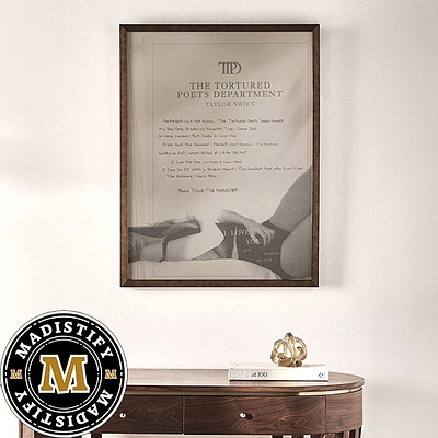 Taylor Swift The Tortured Poets Department Tracklist Vintage Hom design poster