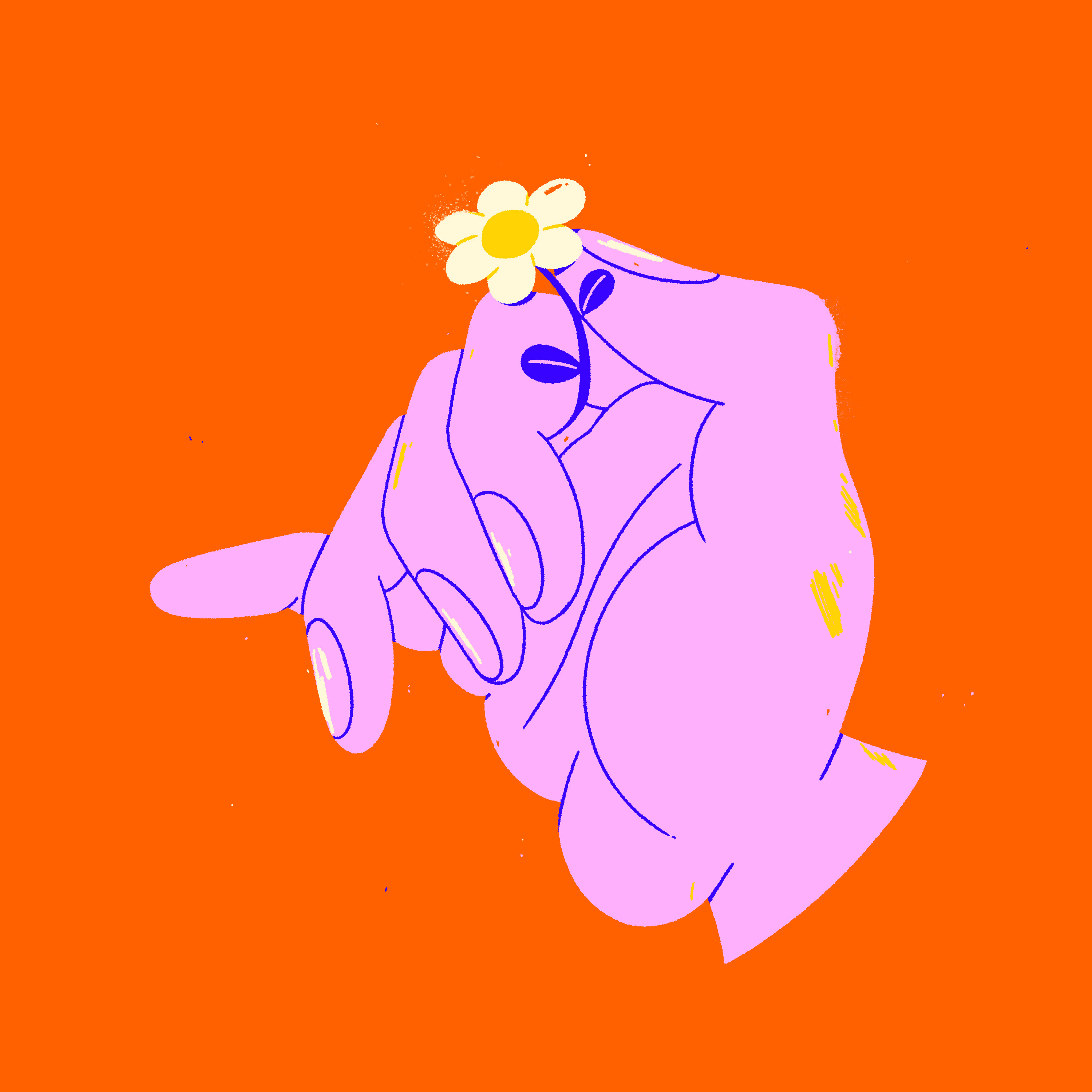 Flower art cartoon design flower funny gesture hand illustration illustrator nature plant sign