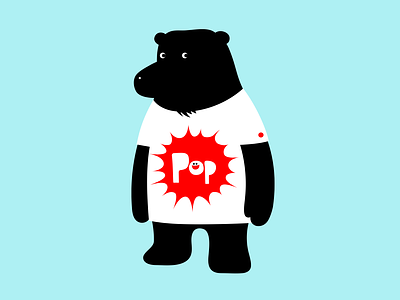 POP animal bear black blue cartoon character clothing design fashion illustration logo mascot tshirt white