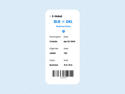 Flight e-ticket design figma product design ui uiux ux