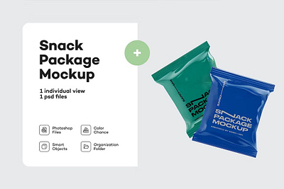 Two Glossy Snack Packages Mockup bag candy chips chips bag chocolate cookie cookies cracker crisps flow pack flowpack flowpack foil food food bag front view glossy pack package packaging two glossy snack packages mockup
