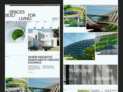 Architect/agency website agency all caps architect big font brutalist clean design design figma green portfolio web design