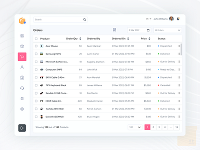 Orders Listing UI by Anil Chouhan on Dribbble
