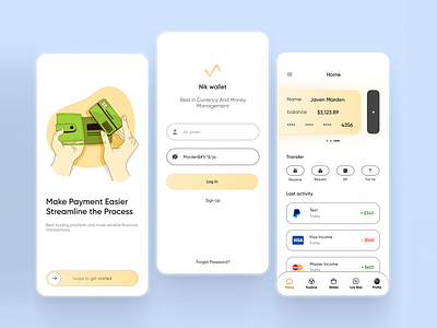 Financial Wallet - Mobile App app design dailyui marketplace ui ui design user interface ux wallet wallet app
