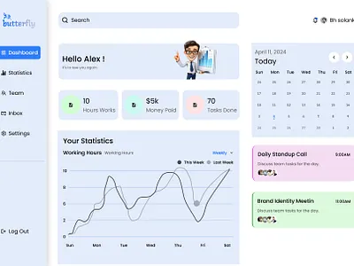 work dashboard- web design design landing page ui ui design ux design vector