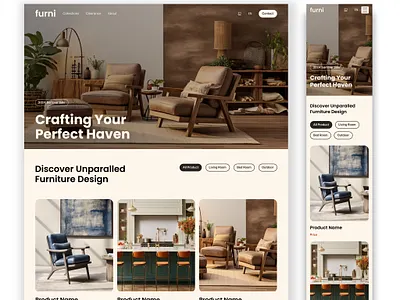 Furni responsive homepage figma furniture responsive web design website design