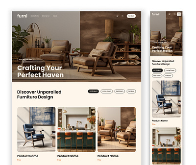 Furni responsive homepage figma furniture responsive web design website design