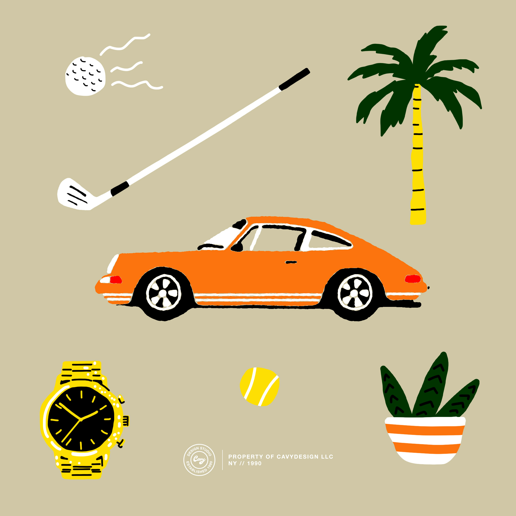 LUXURY - design assets assets athletics branding cars color design digital graphic design grunge hand drawn illustration logo luxury palm tree porsche retro sports typography vintage visual