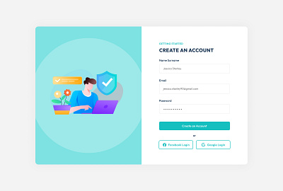 Daily UI - 001 Sign Up daily ui design login page login process