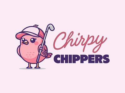 Chirpy Chippers bird golf golf club logo logo design