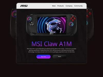 Msi Claw- A1M Concept branding ui