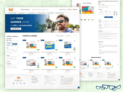 Eyewear Listing Page & Product Page design branding clean creative delivery design eyewear homepage landing page marketplace product design project shopping trending ui ux web web design webdesign website website design