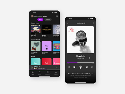 Daily UI - 009 Music Player app design application daily ui design mobile design mobile ui music player