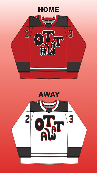PWHL Ottawa Jersey design graphic design hockey illustration illustrations illustrator jersey merchandise merchandise design pwhl womens hockey